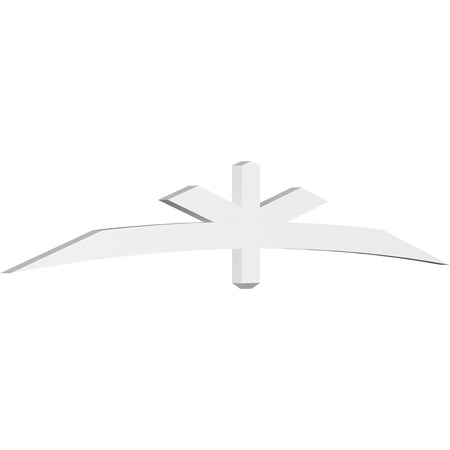 Ekena Millwork Alberta Architectural Grade PVC Gable Bracket, 96"W x 16"H x 2"D x 4"F, 4/12 Pitch GBP096X16X0204ALB00